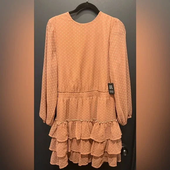 Express Long-Sleeve tiered Ruffle Dress… - Picture 2 of 10